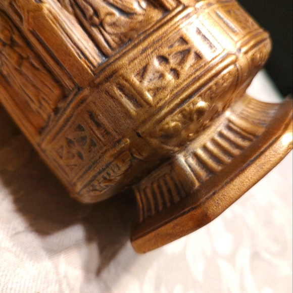 🔸🌿🔸Exquisite Vtg 60's Gothic Revival Apostles Gold & Green Display Pitcher - Picture 12 of 16